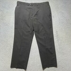 Chaps Total Comfort Mens Dress Pants 40W x 30L Dark Gray Charcoal Flat Front